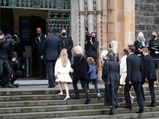 Bert’s family head into the cathedral. Picture: Matrix