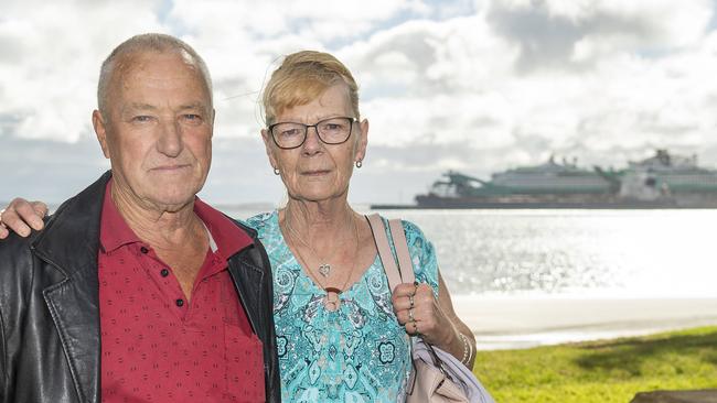 Ray Osborn and Pat Wheatley from Paralowie were on-board the P&amp;O Pacific Explorer during its search for the capsized fishing vessel. Picture: Mark Brake