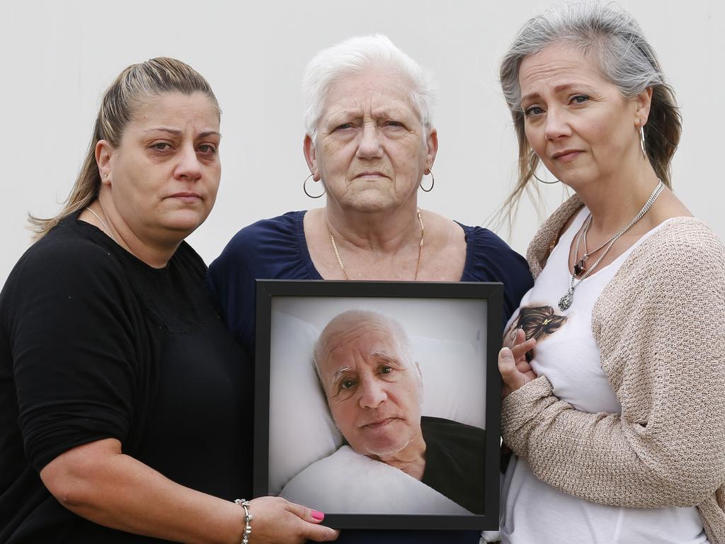 Connie Tropea, Kay Tropea, holding a picture of Sam Tropea, and Rose Tropea. Picture: David Caird