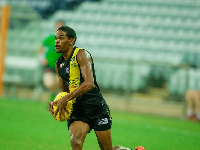 Nightcliffs Liam Holt-Fitz as Wanderers v Nightcliff in the NT Premier League at TIO Stadium. Pic Glenn Campbell