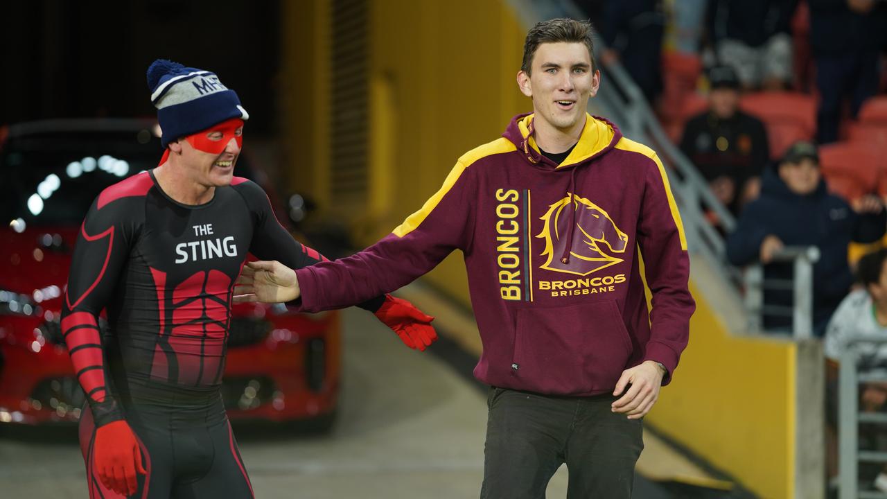 Brisbane Broncos fan Blake with The Sting.