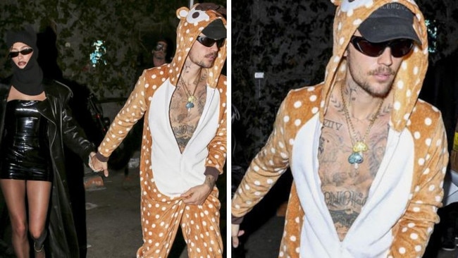 Justin Bieber is looking confusing for Halloween. Picture: Backgrid