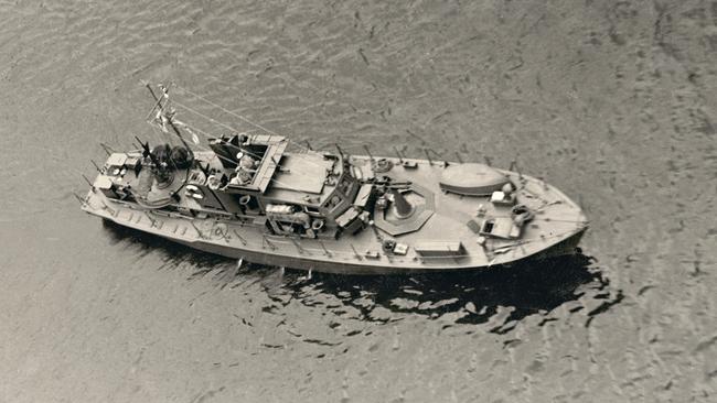 An aerial view of an HDML c1944. Courtesy Australian War Memorial P301833