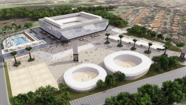 One of the plans includes a volleyball stadium and entertainment centre