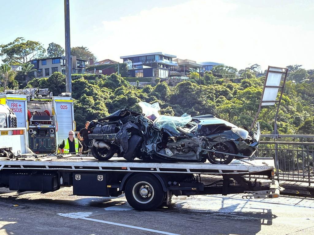 The car was towed away on Monday morning. Picture: NewsWire / Ben Symons