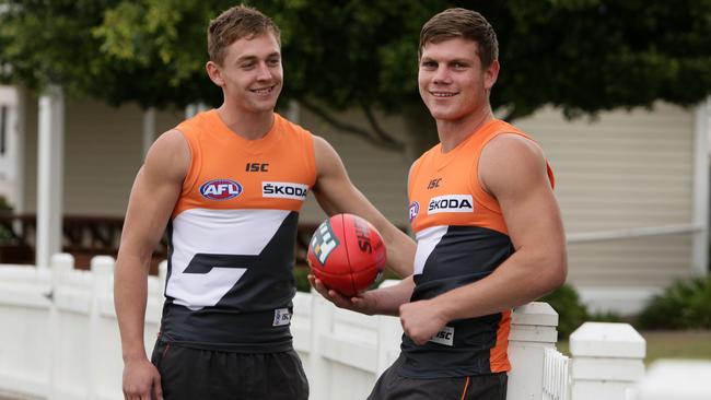 Devon Smith and Taylor Adams in their early days at the Giants. 