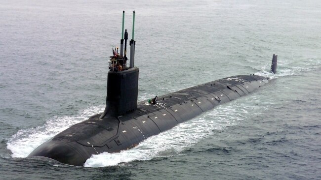 The US' nuclear-powered attack submarine PCU Virginia. Australia has struck a deal to acquire at least eight nuclear-powered subs using American or British technology. Picture: Supplied