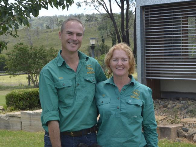 Nick Suduk and wife Liz Suduk at their stud 'Risdon' on the Southern Downs. Photo: Jessica Klein