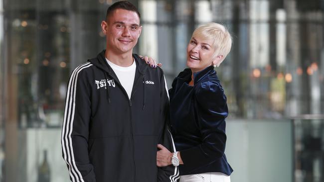 Tim with mum Natalia Tszyu, ahead of his biggest fight yet. Image: Justin Lloyd.