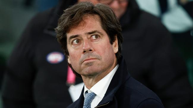 MELBOURNE, AUSTRALIA - JULY 07: Gillon McLachlan, Chief Executive Officer of the AFL is seen during the 2023 AFL Round 17 match between the Western Bulldogs and the Collingwood Magpies at Marvel Stadium on July 7, 2023 in Melbourne, Australia. (Photo by Michael Willson/AFL Photos via Getty Images)