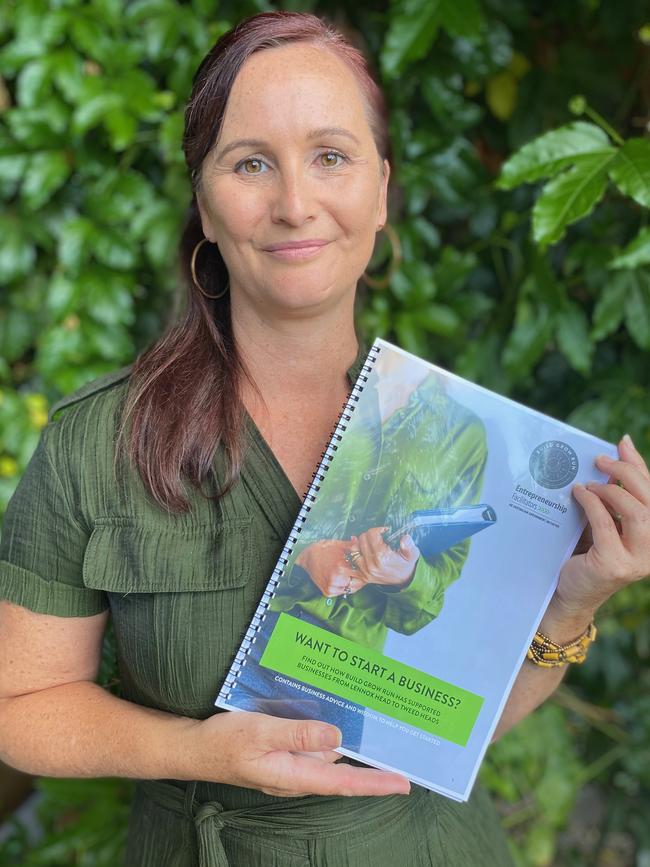 Natasha Fair with a printed copy of the ebook at the launch. Picture: Vivienne Pearson