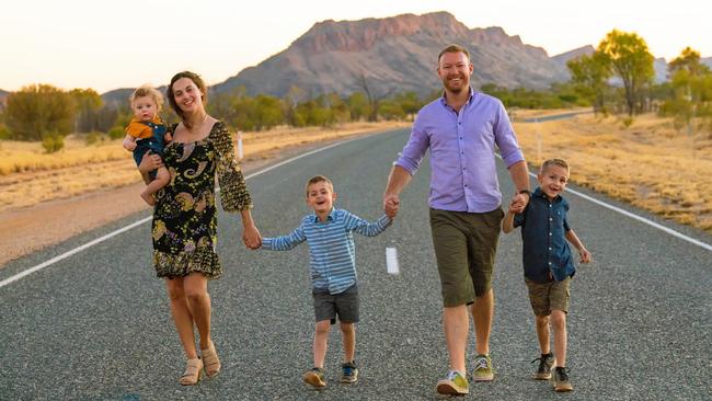 Roberta Scaramuzzino and Sam Muir with their children Marcello, 9, Federico, 7, and Alessio, 2. Picture: Supplied