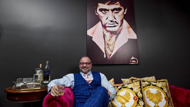 Mr MacCallum in his pimped out his office. Picture: Jerad Williams