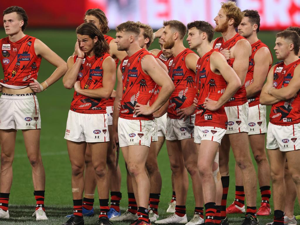 Essendon’s fourth quarter fade will cause a headache for coach Ben Rutten. (Photo by Paul Kane/Getty Images)