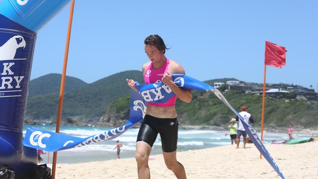 Oliver Sharpe from Lennox Head/Alstonville SLSC won the open male ironperson race at the age of 16 at the NSW 2022 Country Surf Life Saving Championships on January 29.