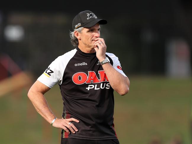 SYDNEY, AUSTRALIA - OCTOBER 20: Panthers coach Ivan Cleary looks on during a Penrith Panthers NRL training session at Panthers Stadium on October 20, 2020 in Sydney, Australia. (Photo by Mark Kolbe/Getty Images)