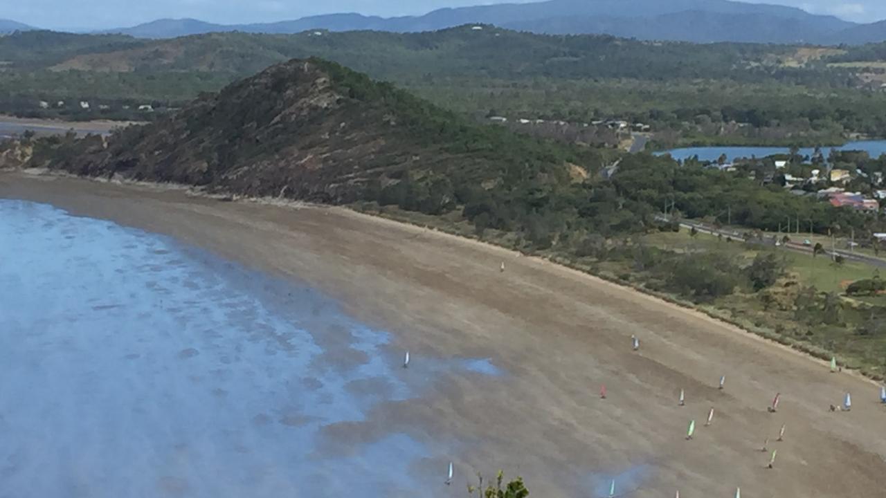 Mulambin Beach where the council surveillance trail cam was thrown in the ocean and destroyed.