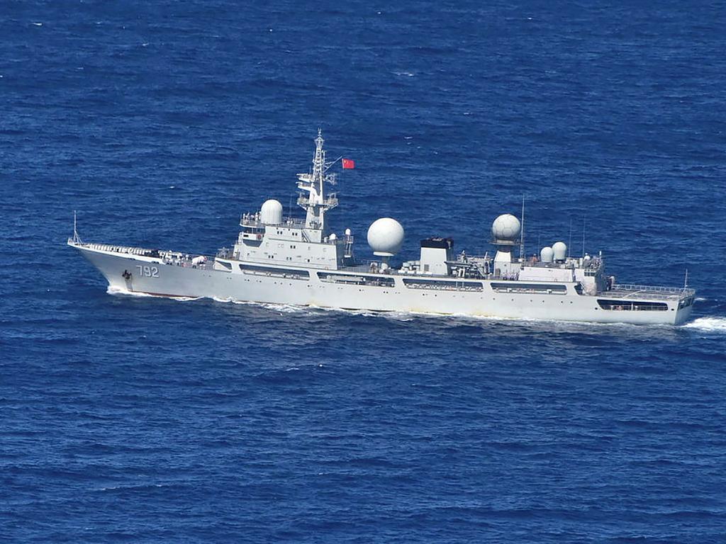 This handout photo released by the Australian Defence Force on May 13, 2022 shows China's People's Liberation Army navy vessel Haiwangxing.