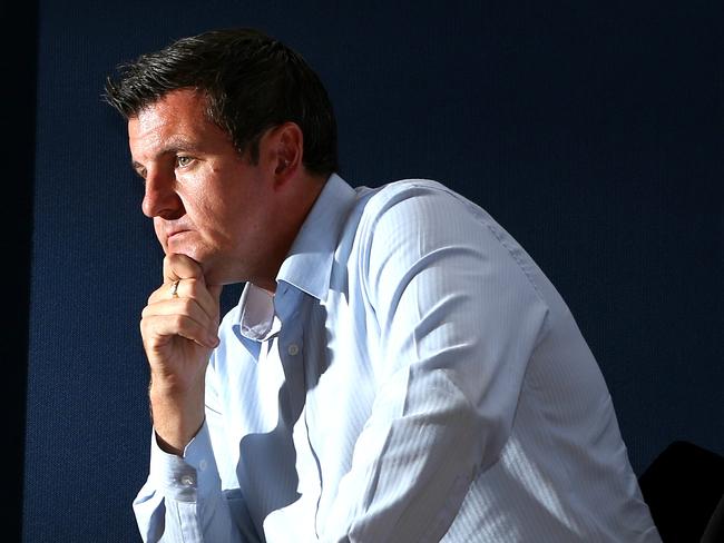 A nervous LNP candidate Sid Cramp waits  at the on the ongoing count in the QEC Gaven office to determine outcomes in the electorate. Picture Glenn Hampson