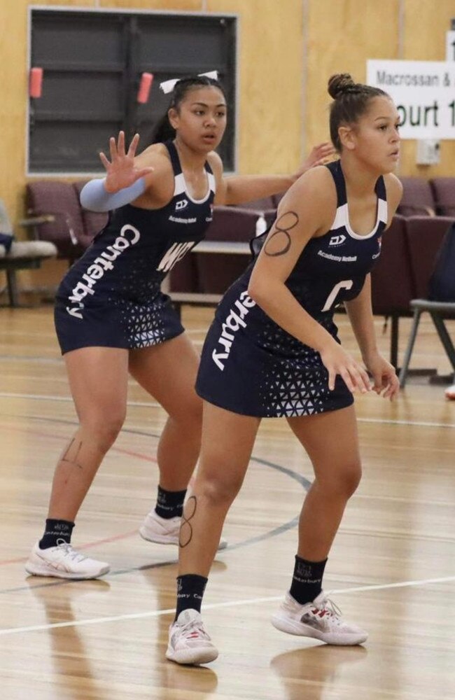 Maddy Iva (left) is a very good netball player as well.