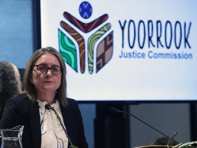 MELBOURNE, AUSTRALIA - NewsWire Photos, April 29, 2024. Victorian Premier Jacinta Allan gives evidence before the Yoorrook Justice Commission which will begin hearings into injustices against First Peoples near Healesville.  The Premier in the hearing makes her opening statement. Picture: NCA NewsWire / David Crosling