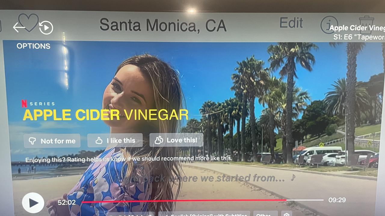 Shots of Belle Gibson at a beach in California in the new Netflix drama Apple Cider Vinegar is actually Geelong's waterfront and Eastern Beach.