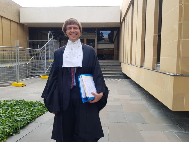 Ben Bartl, lawyer for disability advocate David Cawthorn. The pair is celebrating a court judgment over an ongoing stoush concerning disability access at the Parliament Square development. Picture: Amber Wilson