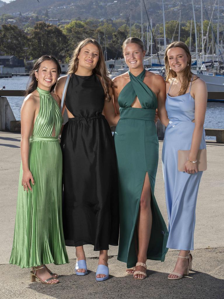 Molly Jin, Gypsy Polacheck, Sophie Abel and Holly Grainger at St Michael's Collegiate School leavers dinner at Wrest Point. Picture: Chris Kidd