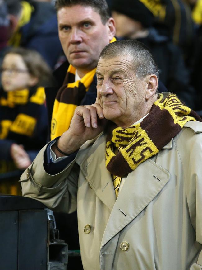 Hawthorn CEO Justin Reeves (behind) and president Jeff Kennett. Pic: Michael Klein