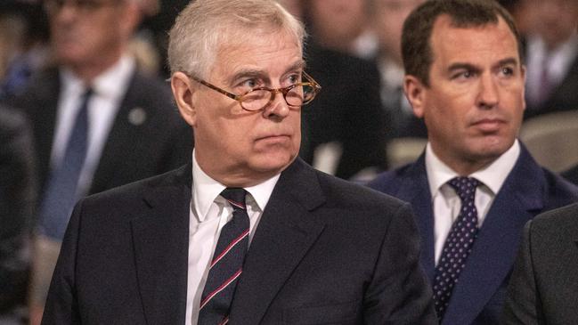 Prince Andrew, Duke of York takes his seat at Westminster Abbey for the service of thanksgiving for the Duke of Edinburgh on March 29, 2022. (Photo Richard Pohle – WPA Pool/Getty Images)