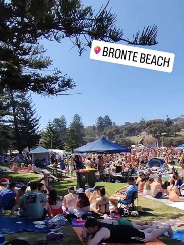 Hundreds flocked to Bronte Beach on Christmas Day. Picture: Instagram