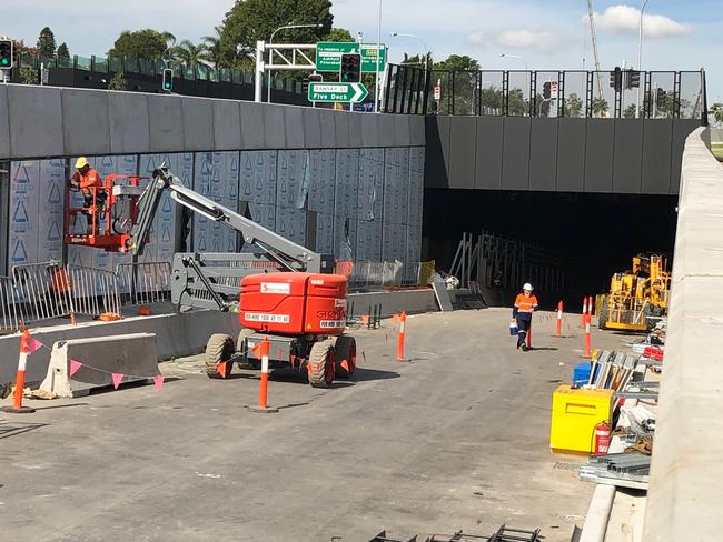 Work continues for the M4 East at Haberfield. Picture: Steven Deare