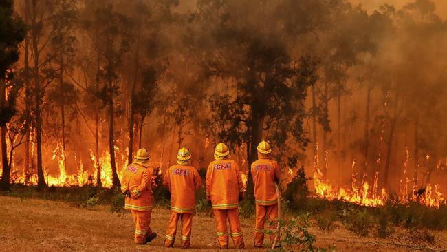 Bushfires, like those in Gippsland’s Bunyip State Park, have devastated much of Australia and its people. Picture: Alex Coppel.