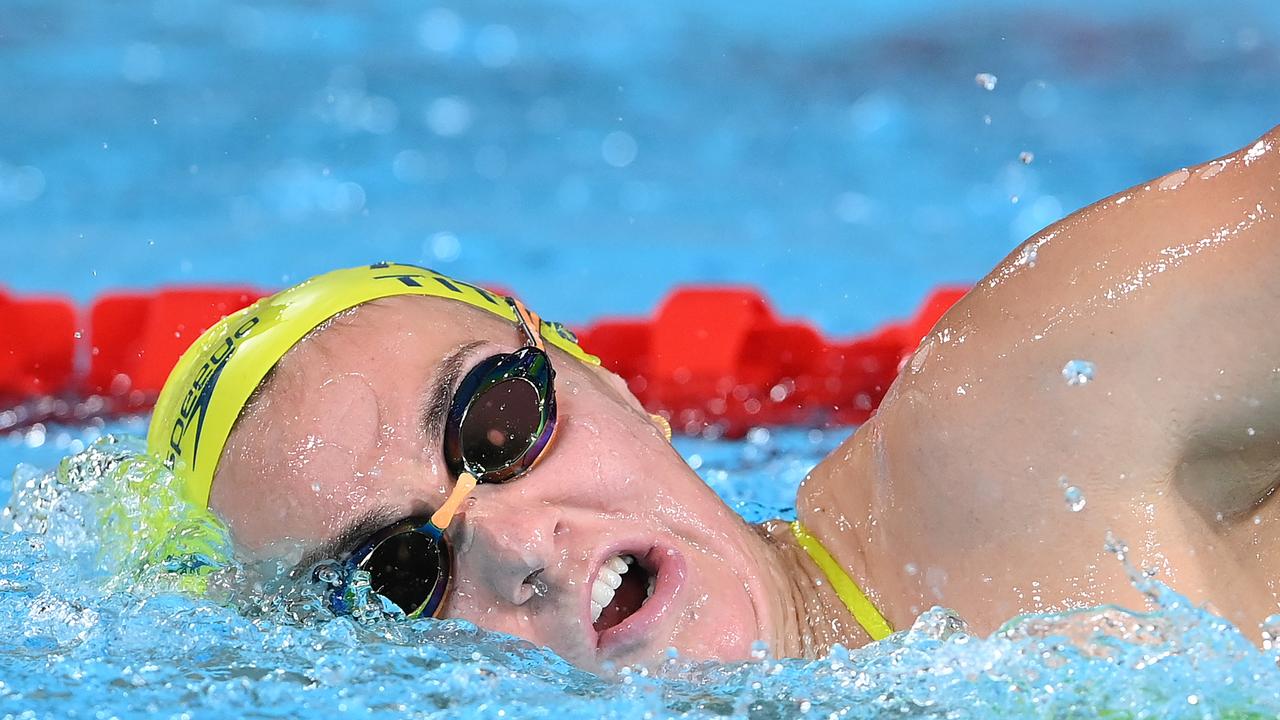 Titmus has a great shot at breaking the record on opening day of swimming finals. Picture: Quinn Rooney/Getty Images