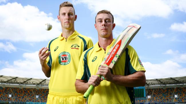 Queenslanders Billy Stanlake and Chris Lynn. Picture: Liam Kidston