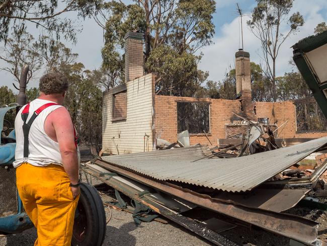 Property and houses destroyed near Ballarat. Picture: Jake Nowakowski