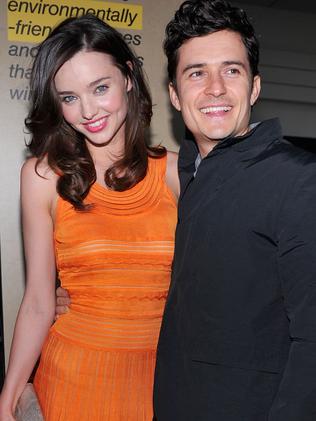 Miranda Kerr (L) and first husband Orlando Bloom in 2011.  Picture:  Getty