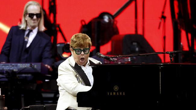 Elton John performs his first Sydney Show at Allianz Stadium on his Farewell Yellow Brick Road tour. Picture: John Appleyard