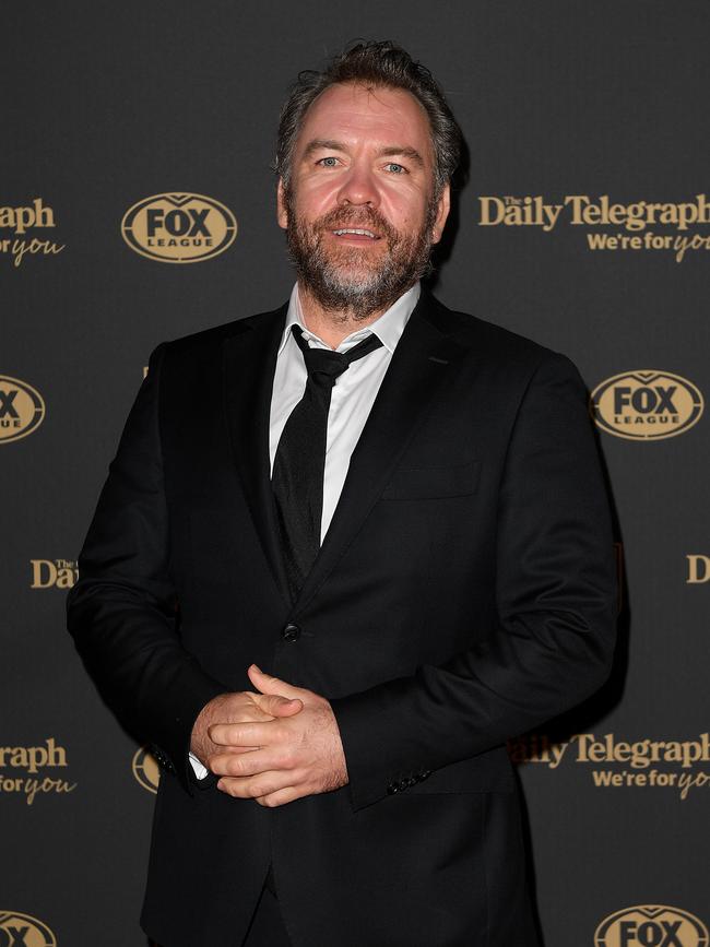 Australian actor Brendan Cowell arrives at the NRL’s 2019 Dally M Awards. AAP Image/Dan Himbrecht.