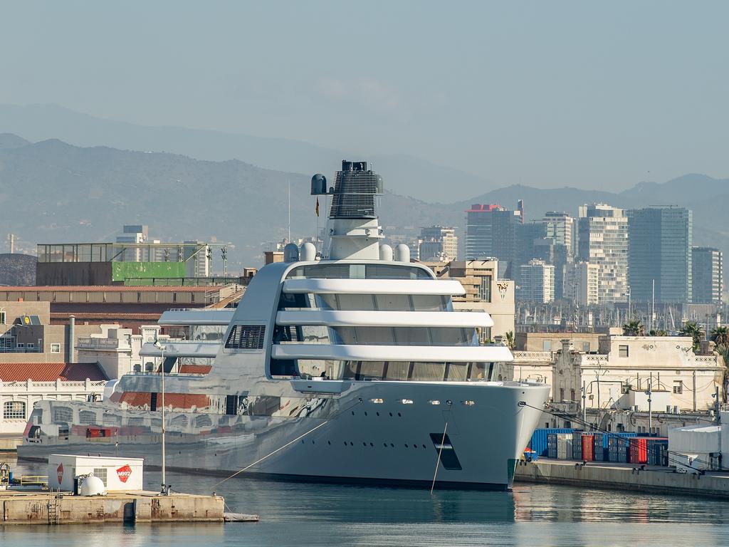 Abramovich’s superyacht Solaris moored at Barcelona Port on March 1, 2022. Picture: David Ramos/Getty Images