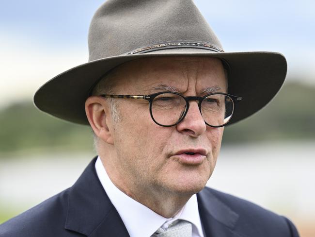 CANBERRA, AUSTRALIA, NewsWire Photos. JANUARY 26 2024: Prime Minister Anthony Albanese during holds a press conference after The National Australia Day Citizenship and Flag Raising Ceremony in Canberra. Picture: NCA NewsWire / Martin Ollman