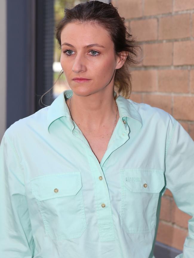 Harriet Wran leaves Wyong court in April after pleading guilty. Picture: John Grainger