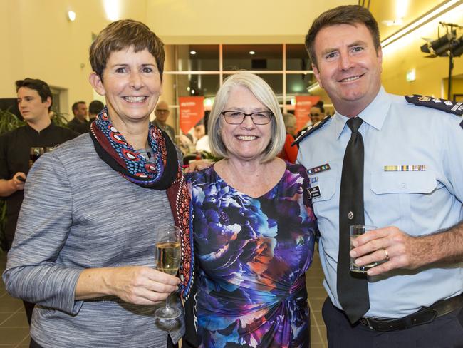 180611 Prof Jenny Gamble, Linda O'Brien, Ben Marcus. Griffith Logan Campus 20th anniversary event.