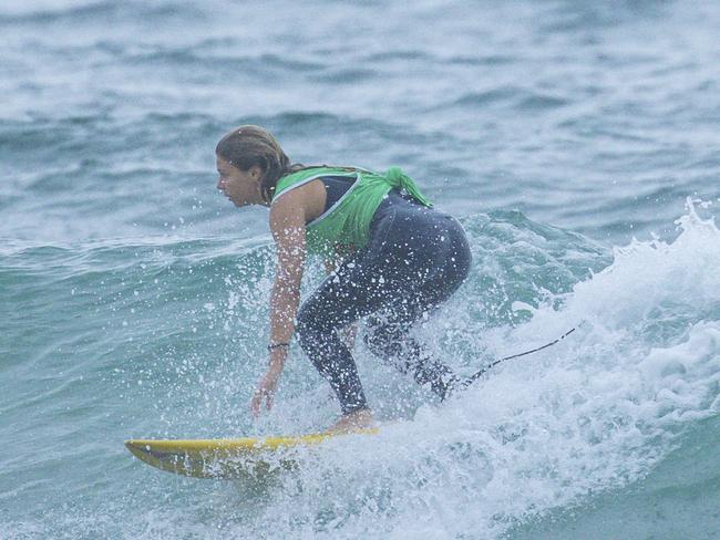 Early Saturday heats of The Burleigh Heads Boardriders Single Fin Festival. Picture: Glenn Campbell