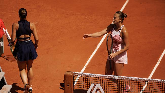 Aryna Sabalenka was left hanging. Photo by Frey/TPN/Getty Images.