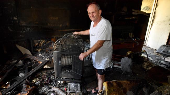 BEST PHOTOGRAPHS 2022. Evan Morgan. Mount Louisa resident Steve Naudi was left devastated after his home went up in flames on Tuesday. Picture: Evan Morgan