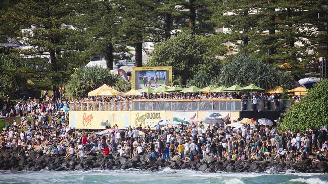 Crowds at the Gold Coast Pro, Burleigh Heads. Picture: Glenn Campbell