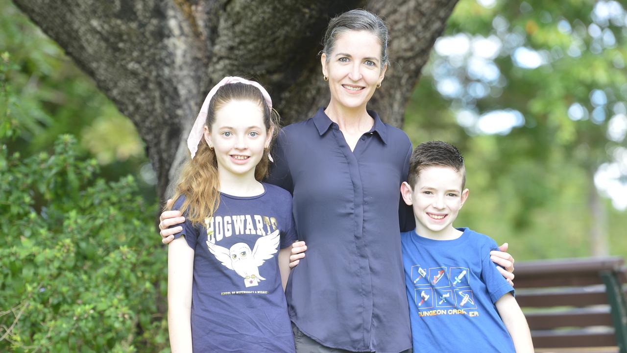 Long time Townsville resident Donna Martin (centre) with daughter Evie Martin (L), Donna and son, Cohen Martin (R). Donna Martin has been switching up day-to-day routines as they look to lessen the hit the rising prices of food, fuel and other essentials has had.