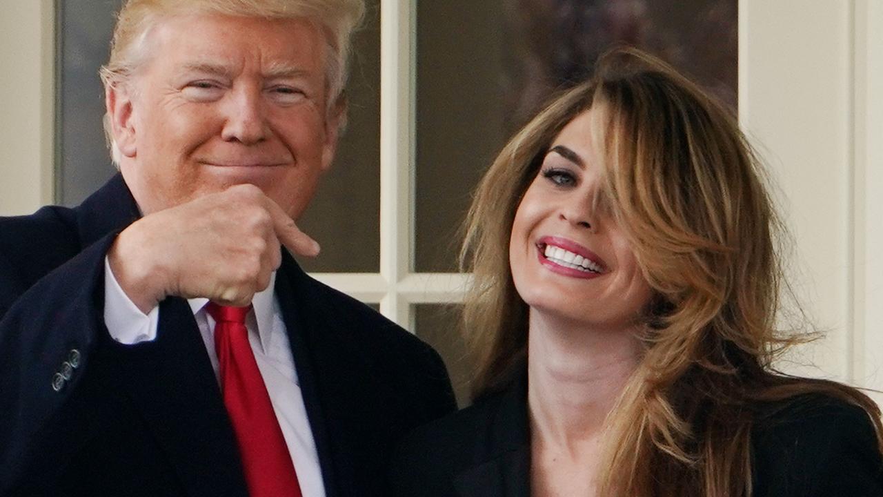 Hope Hicks with the president. This photo was taken in March of 2018. Picture: Mandel Ngan/AFP