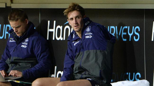 Fremantle's Michael Barlow is hoping to find a new club. Picture: Daniel Wilkins